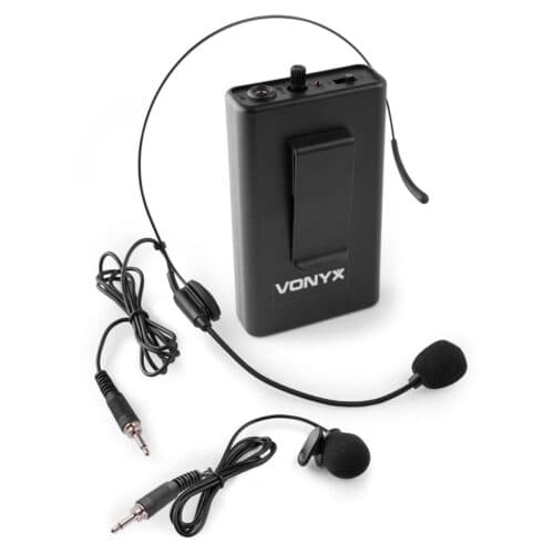Vonyx BP12 Bodypack with Headset and Lapel Microphone Set