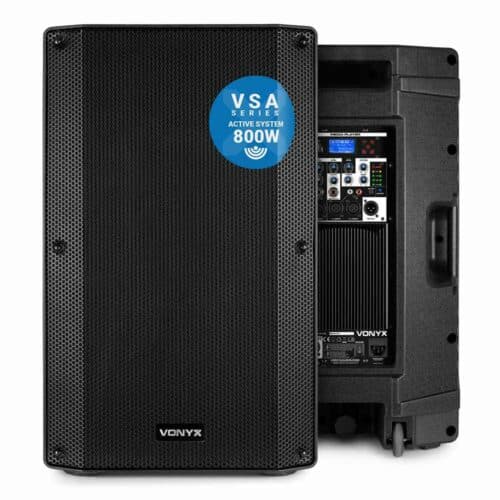 Paire Enceintes Bluetooth VONYX 12" 800W - Sono Portable Avec Roulettes | USB, Micro, Guitare | Idéale Fête
