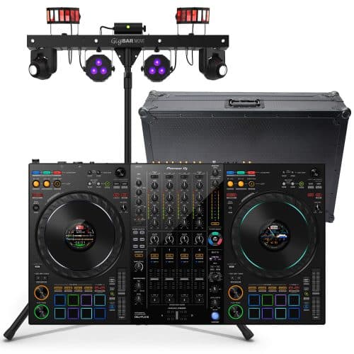 Pioneer DJ FLX10 Event DJ Bundle with Gigbar Light Set & Case