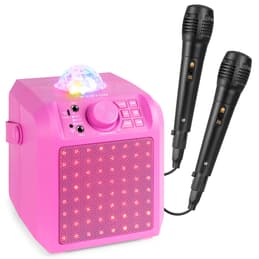 Fenton KAR55P Bluetooth Karaoke Speaker with LED & Microphones - Pink