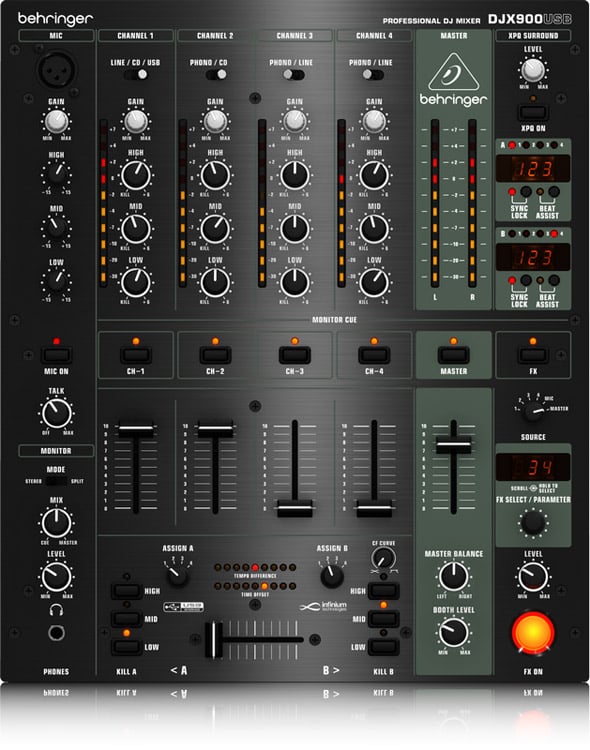 Behringer DJX900USB DJ Mixer 4 Channel DJ City