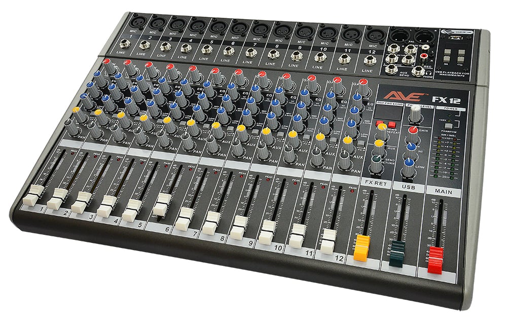 AVE StrikeFX12 PA Mixer with FX and USB 12 Channel DJ City