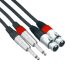 Connex XFJM-3T Pro XLR Female to Jack Male Cable Twin 3m