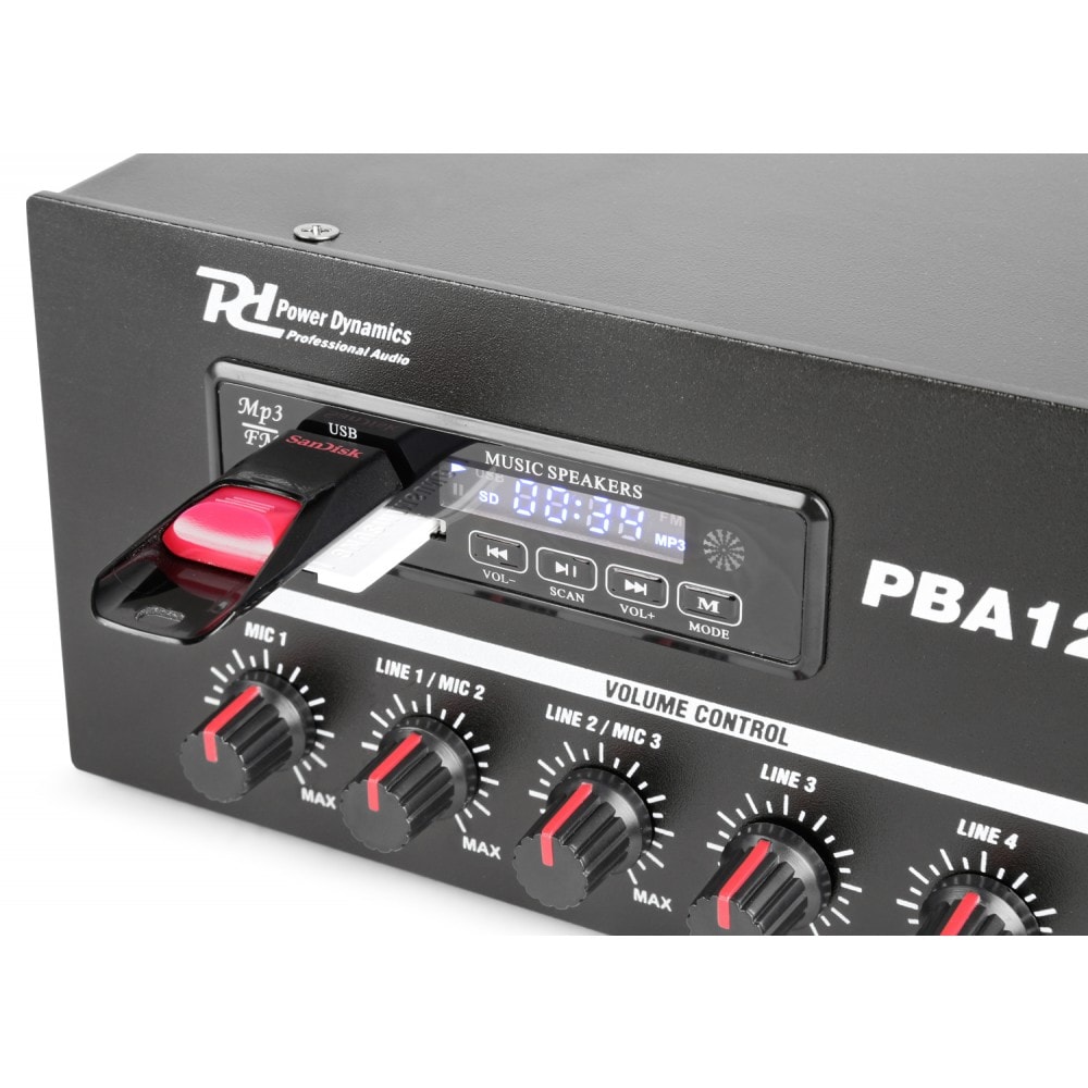 Power Dynamics PPA30 – Amplificatore 100V Da 30W Con Bluetooth, Lettore MP3 E Ingressi Microfono