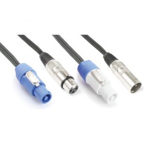 Combo Powercon DMX Lighting Cable 2m