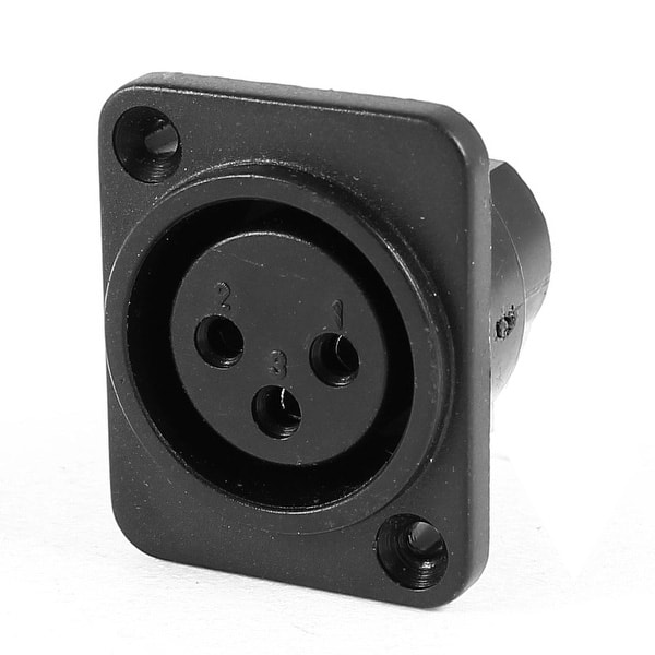 X343PB XLR Female Panel Mount Connector 3Pin Black 10 Pack