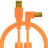 DJ Tech Tools Chroma Cables USB-A to B Right Angle Orange