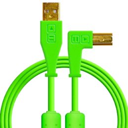 DJ Tech Tools Chroma Cables USB-A to B Right Angle Green