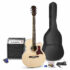 MAX ShowKit Acoustic-Electric Guitar Pack w/ Amplifier, Carry Bag &amp; Accessories (Natural Wood)