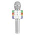 MAX KM15S Bluetooth Karaoke Microphone with Speaker &amp; LED Lights (Silver)