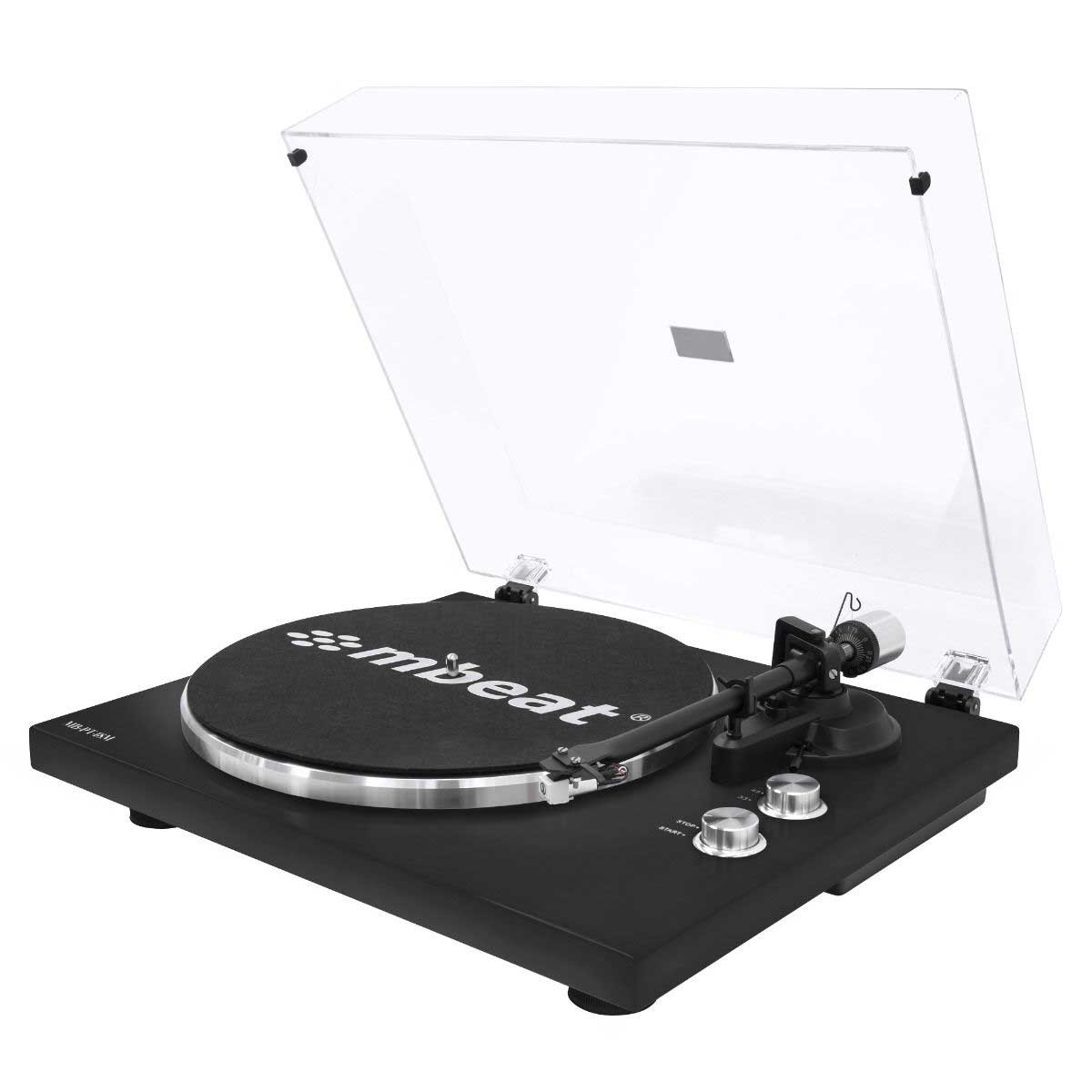 mBeat MB-PT-18M Bluetooth Turntable Record Player - Matte Black