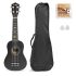 MAX UKEY Black Ukulele Set Soprano 21" Inch