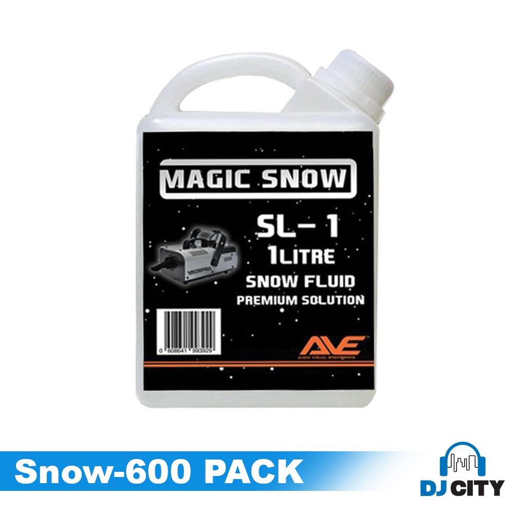 Beamz Snow600 Pack Snow Machine + Snow Machine Fluid 1L
