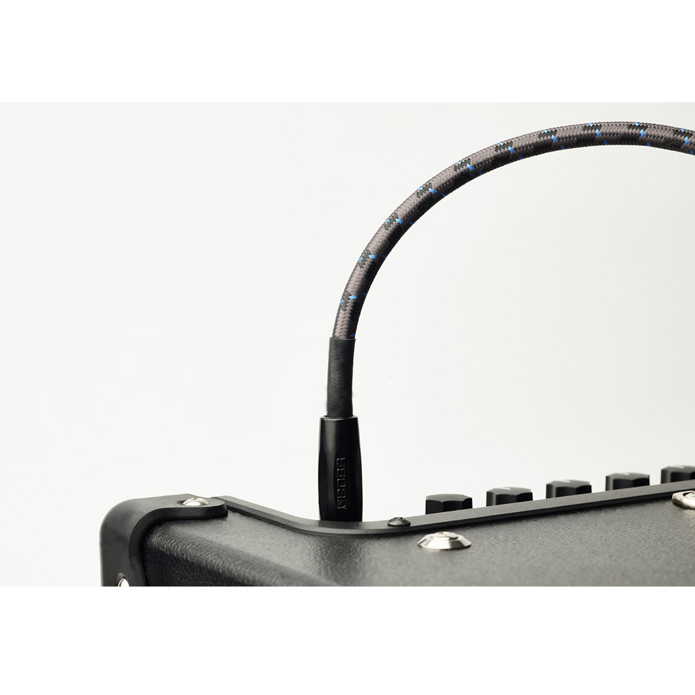 BOSS BIC-15A 15-Foot Instrument Cable - Straight To Right Angle 1/4" Jack, Studio Grade For Guitar/Bass