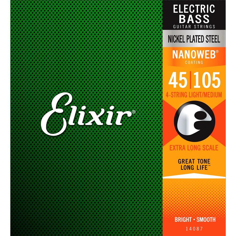 Elixir Bass Nanoweb Strings - Extra Long Scale in Light Medium (14087)