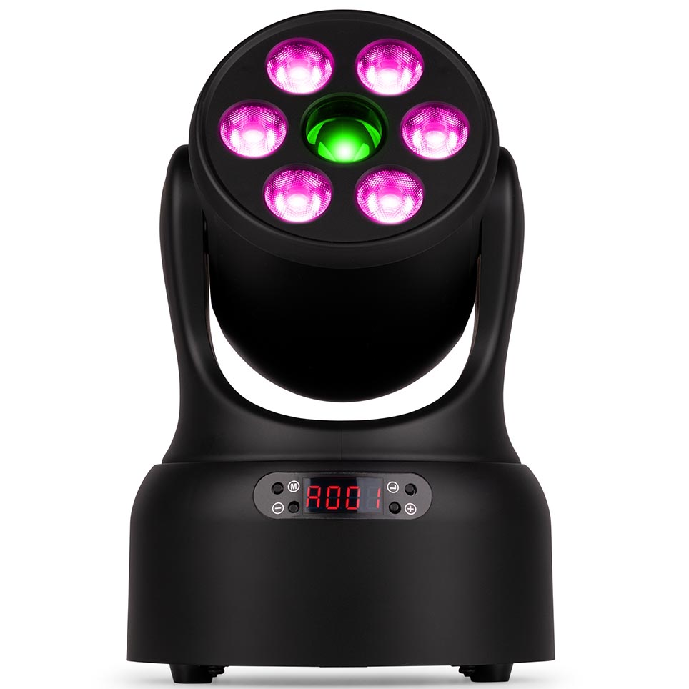 Beamz NOVA68G-BK MH Wash Head Light 6x8W RGBW+Gb.30W - Image 5