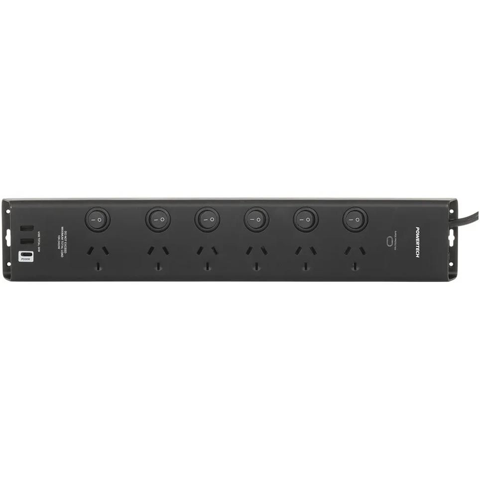 Digitech-AUS Work Bench 6 Way Surge Protected Individual Switch Power Board