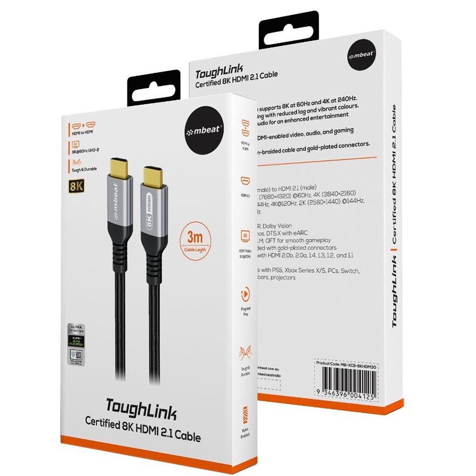 MBeat ToughLink 3m Certified 8K HDMI 2.1 Cable