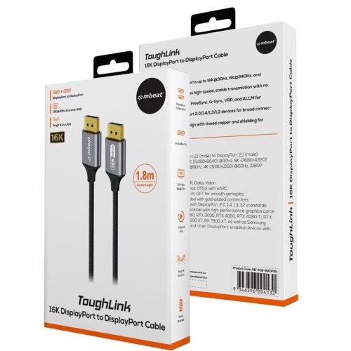 MBeat ToughLink 1.8m 16K DisplayPort to Display Port Cable