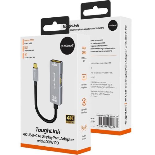 MBeat Tough Link USB-C to DP Adapter with 100W PD