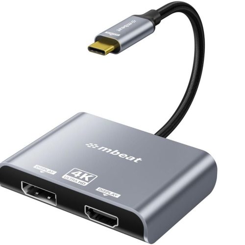 MBeat Tough Link USB-C to DP&HDMI Dual 4K/60Hz MST Adapter