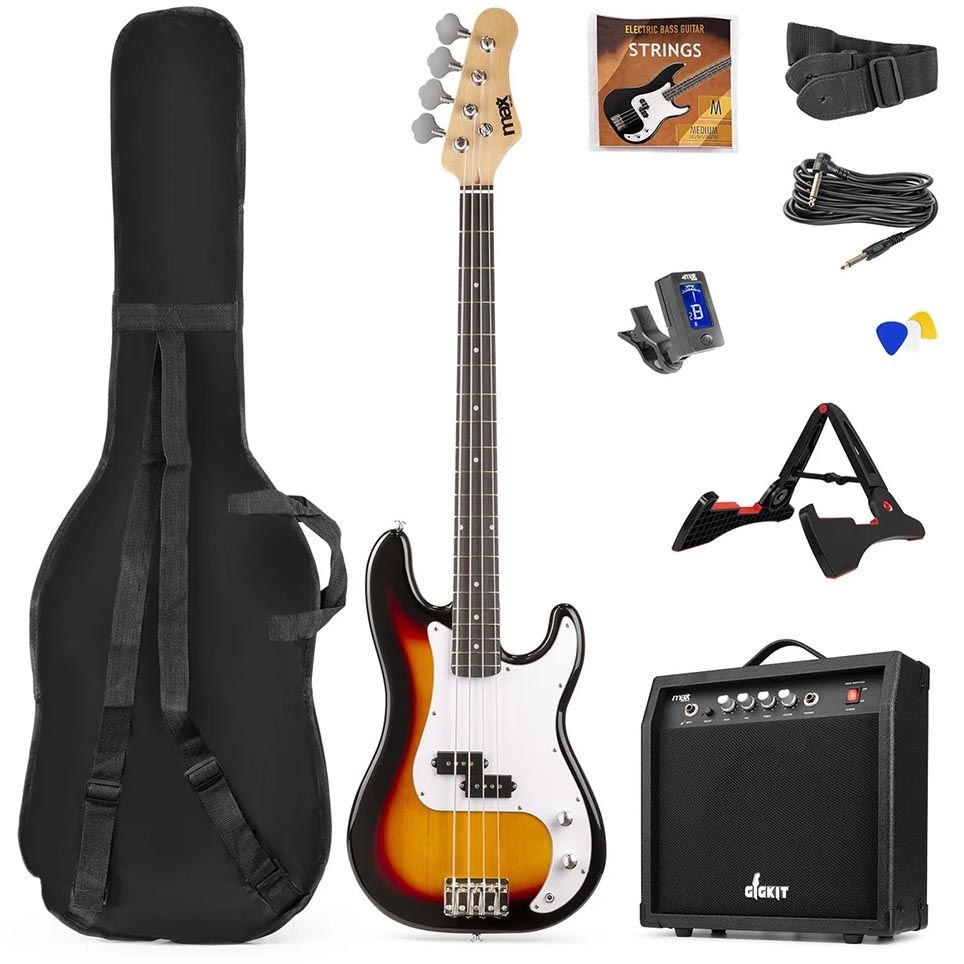 MAX GigKit Bass Guitar Pack Sunburst