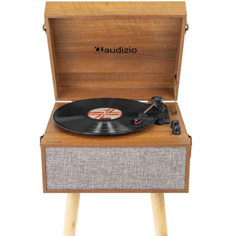 Audizio Fremont Record Player with Stand - Wood Finish