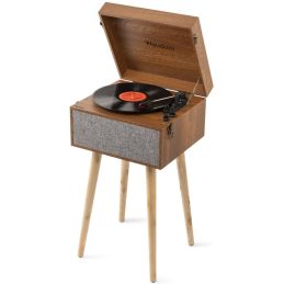 Audizio Fremont Record Player with Stand - Wood Finish