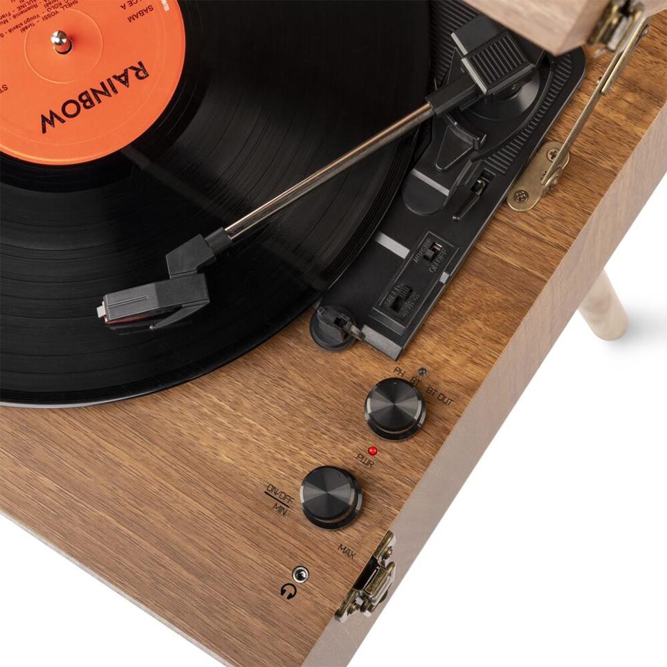Audizio Fremont Record Player with Stand - Wood Finish