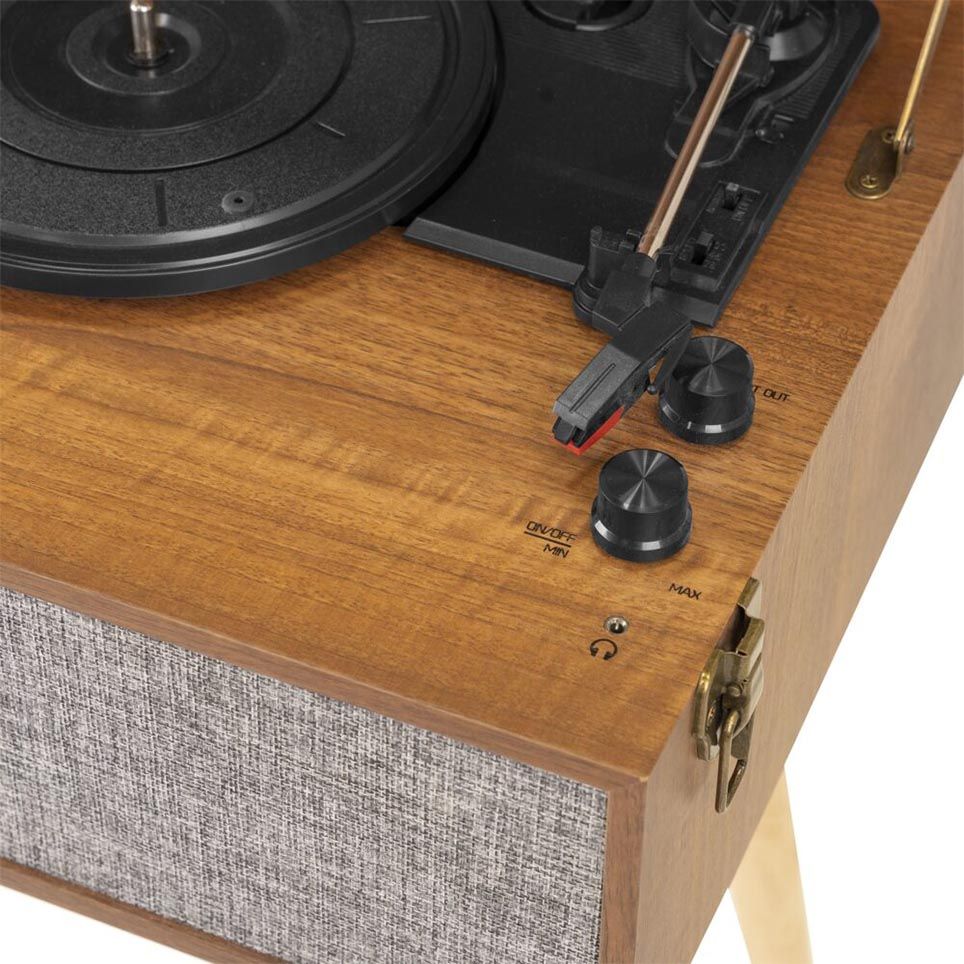 Audizio Fremont Record Player with Stand - Wood Finish