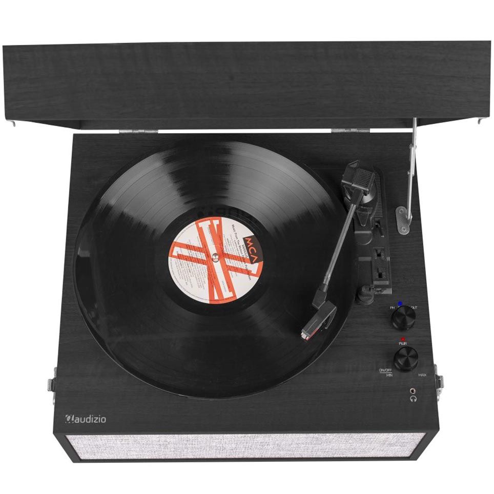 Audizio Fremont Record Player with Stand Black