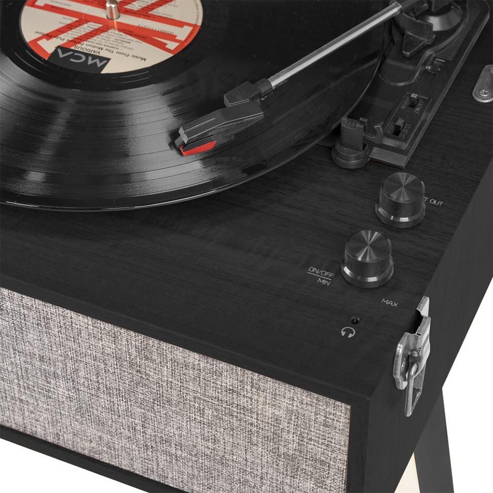 Audizio Fremont Record Player with Stand Black