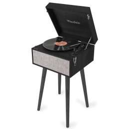 Audizio Fremont Record Player with Stand Black