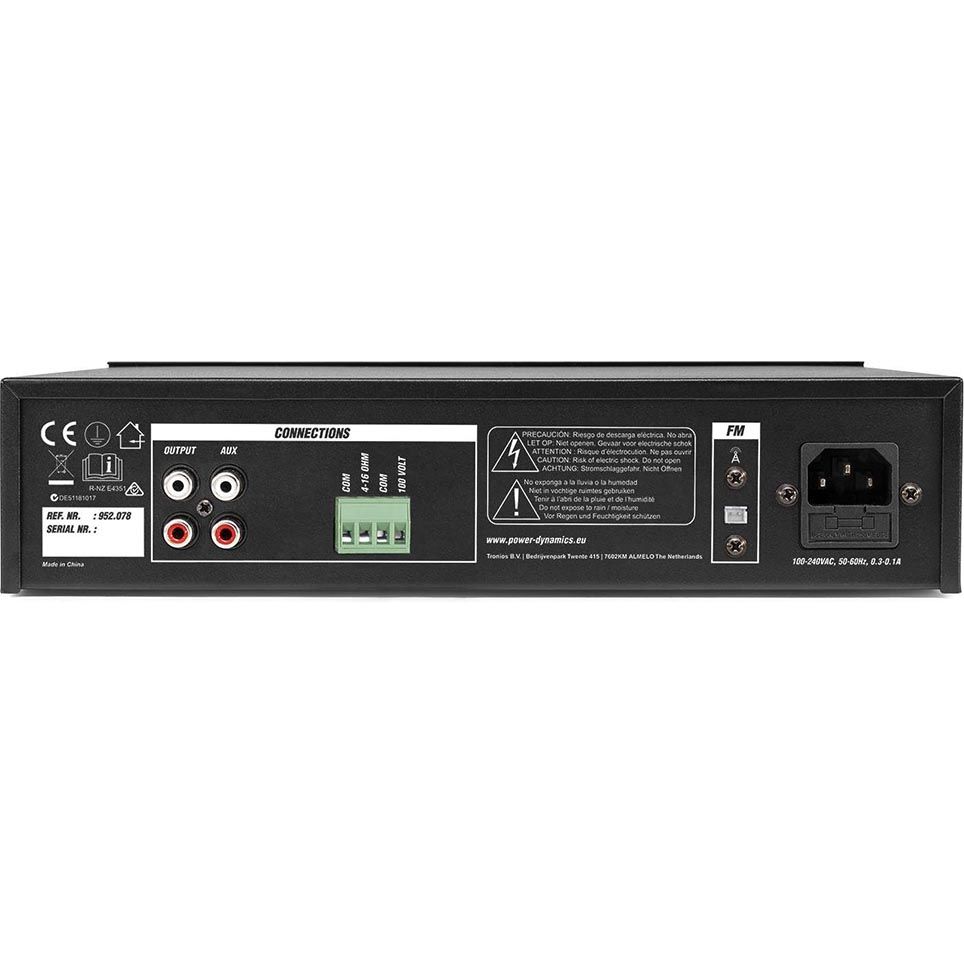 Power Dynamics PDM45 100V Mixer-Amplifier with BT & Media Player 45W