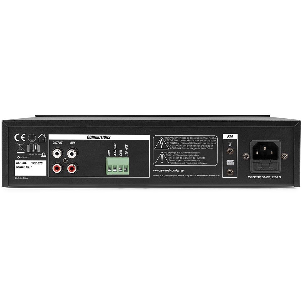 Power Dynamics PDM25 100V Mixer-Amplifier with BT and Media Player 25W