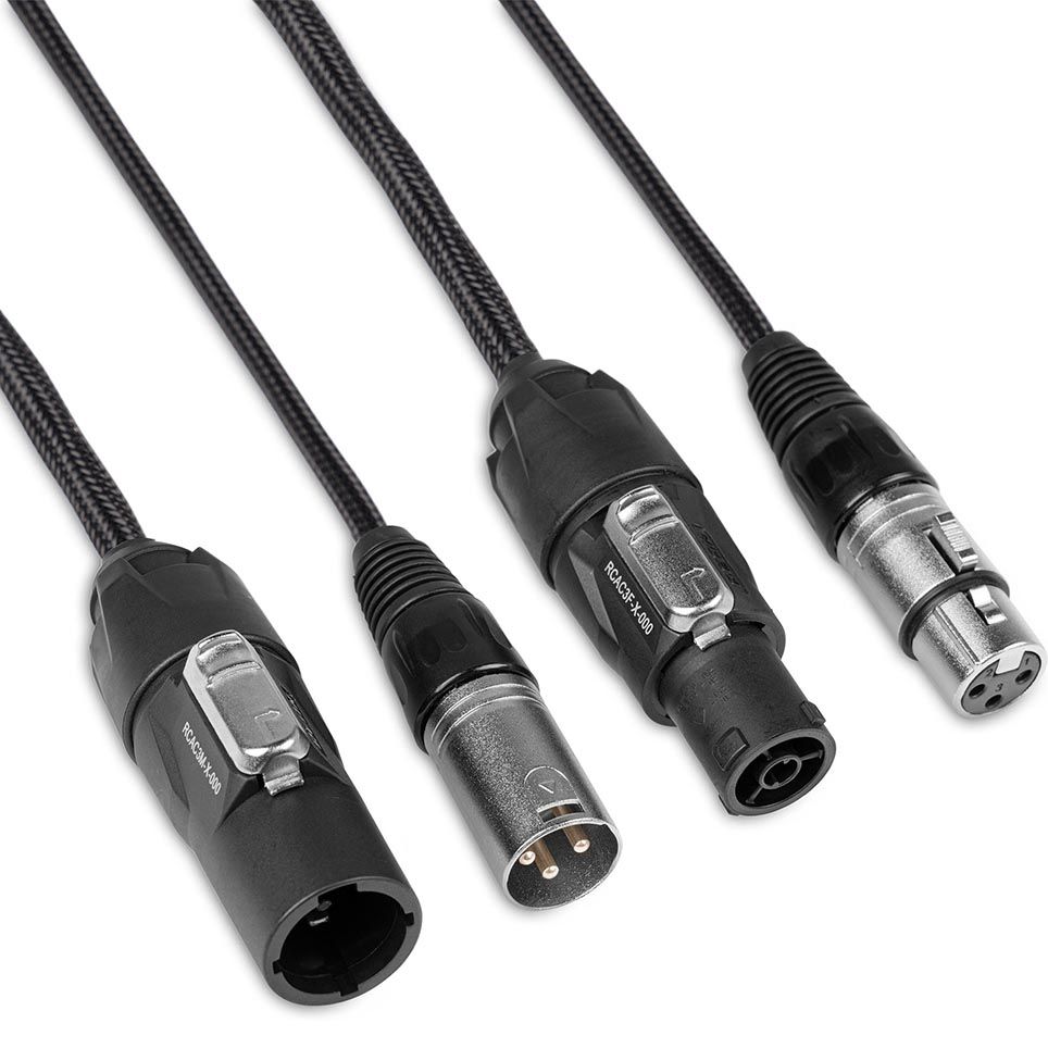 Power Dynamics CX07-10 Combi Cable Powerconnector TR - XLR M / Powerconnector TR - XLR F 10m