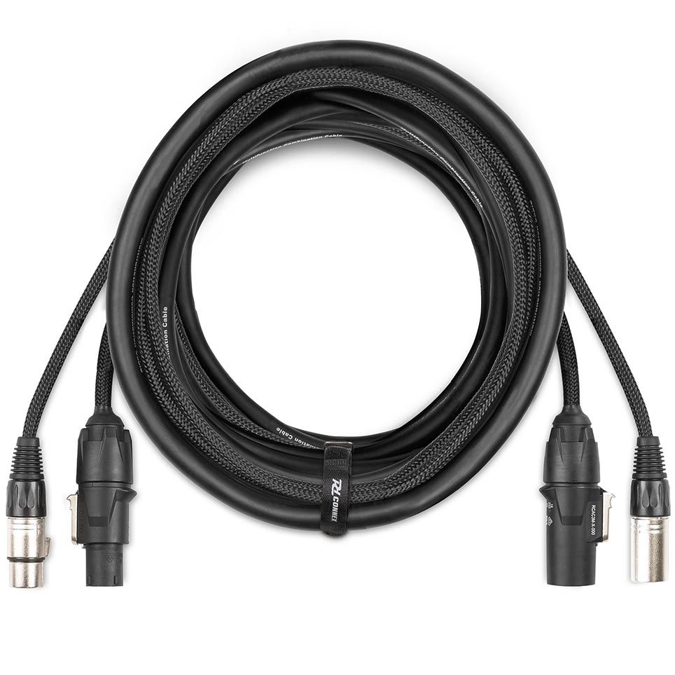 Power Dynamics CX07-10 Combi Cable Powerconnector TR - XLR M / Powerconnector TR - XLR F 10m