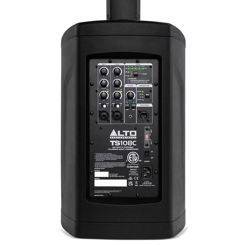 Alto TS108C Portable 600W Column Array PA Speaker with DSP & Bluetooth