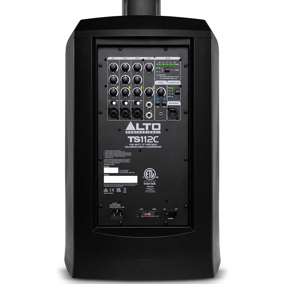 Alto TS112C Portable 1200W Column Array PA Speaker with DSP & Bluetooth