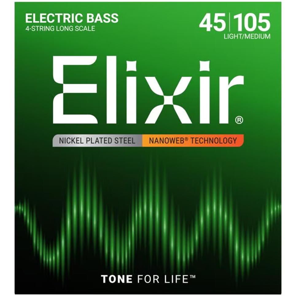 Elixir Bass 5-String Light, Long Scale Nickel Plated Steel, NANOWEB Coating