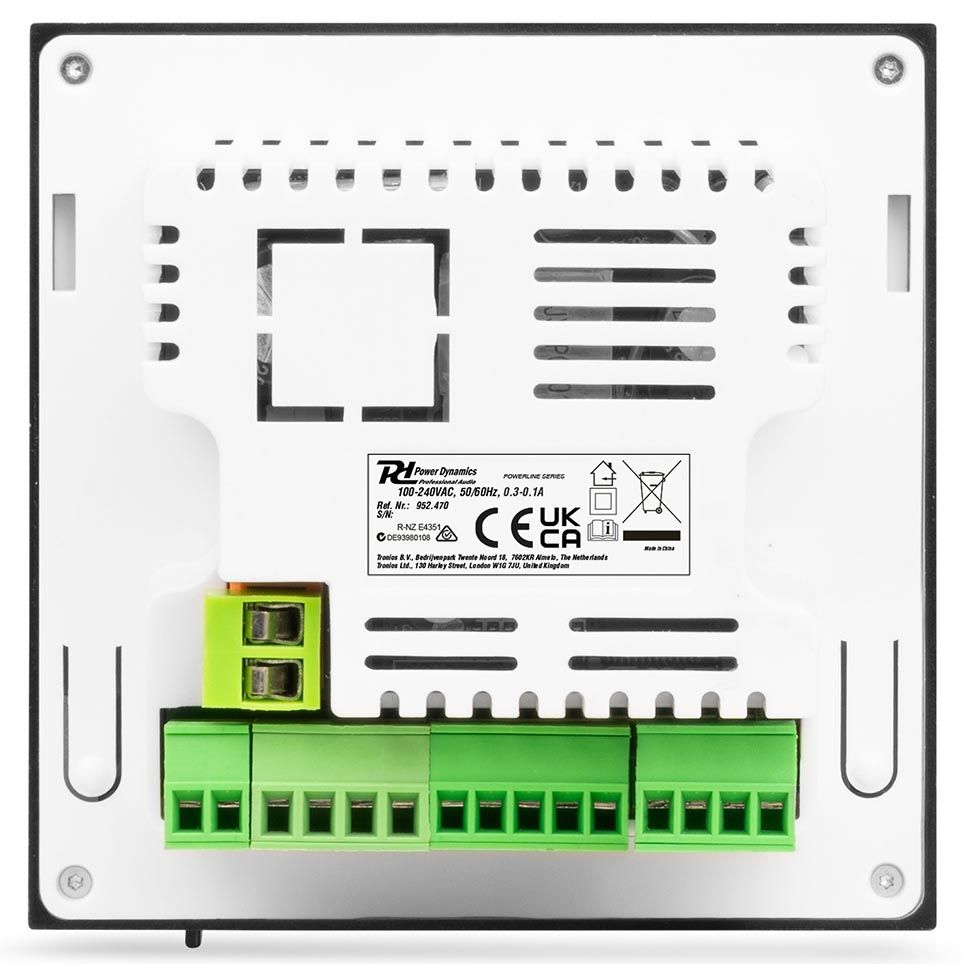 Power Dynamics Powerline B100W In-Wall Class-D Amplifier 4x25W RMS with Bluetooth & USB – White