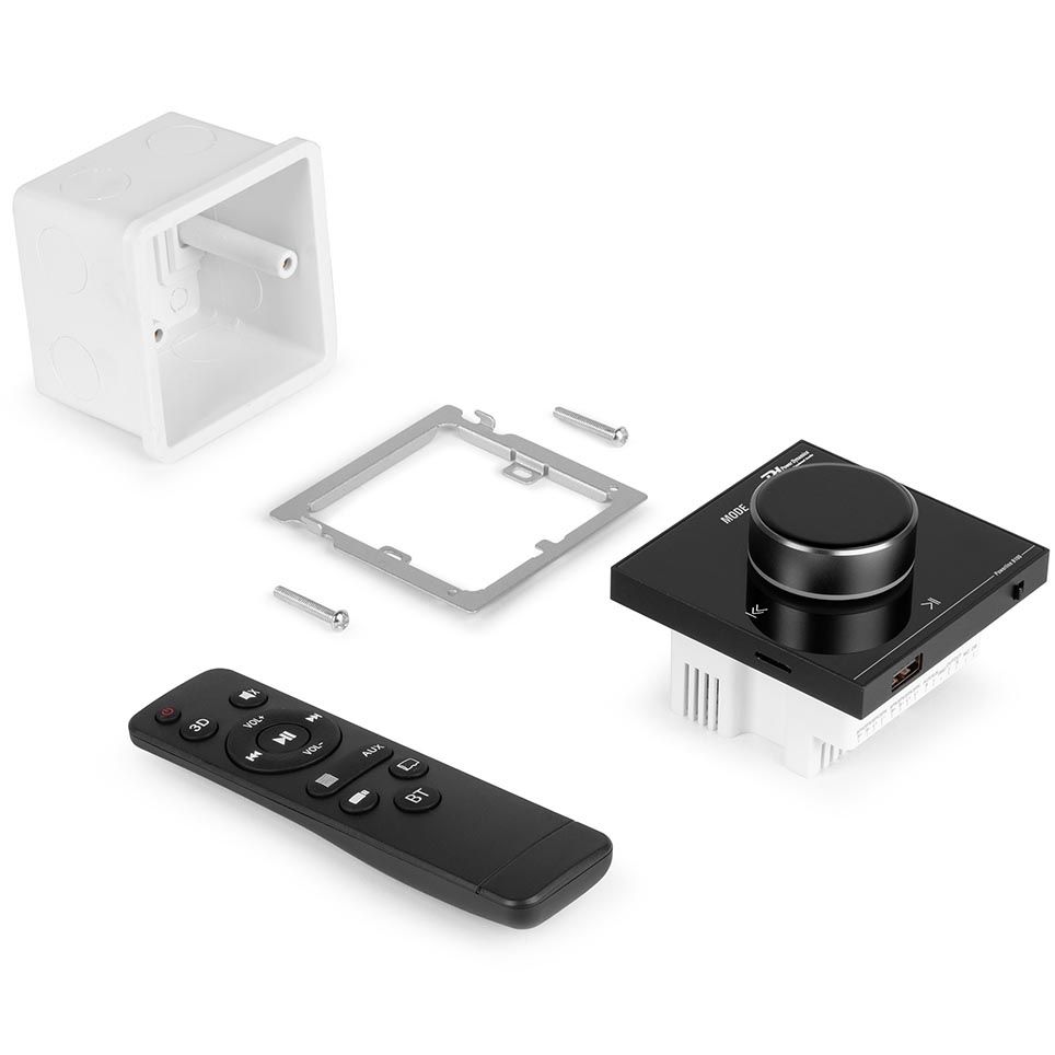 Power Dynamics Powerline B100B In Wall Audio Amplifier BT/LCD Black