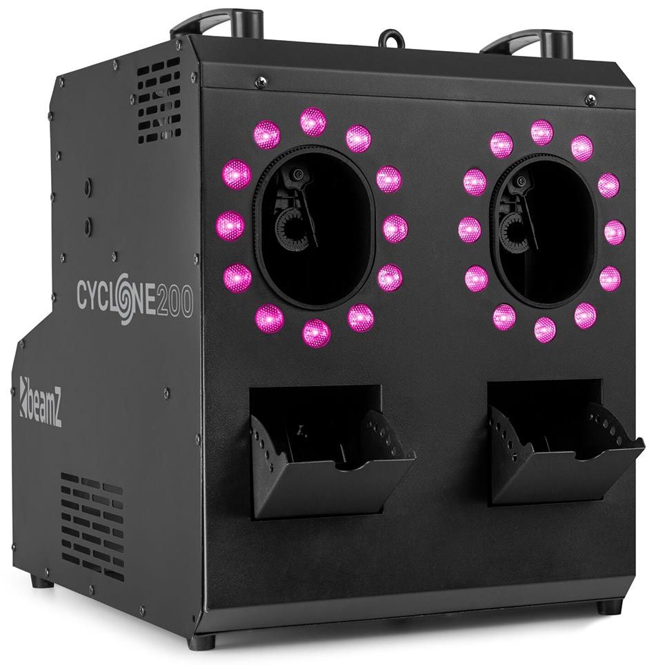 Beamz Cyclone200 Smoke & Bubble Machine with RGBW LEDs