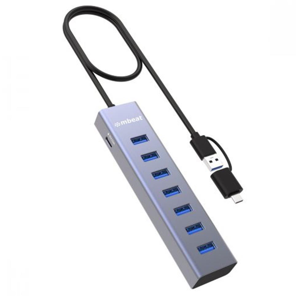 MBeat 7-Port USB Hub with Dual USB-A & C Connector