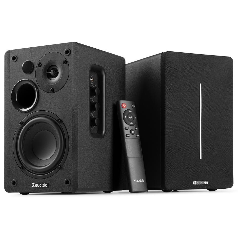 Audizio KS01B Active Bookshelf Speaker Set 120W BT - Black