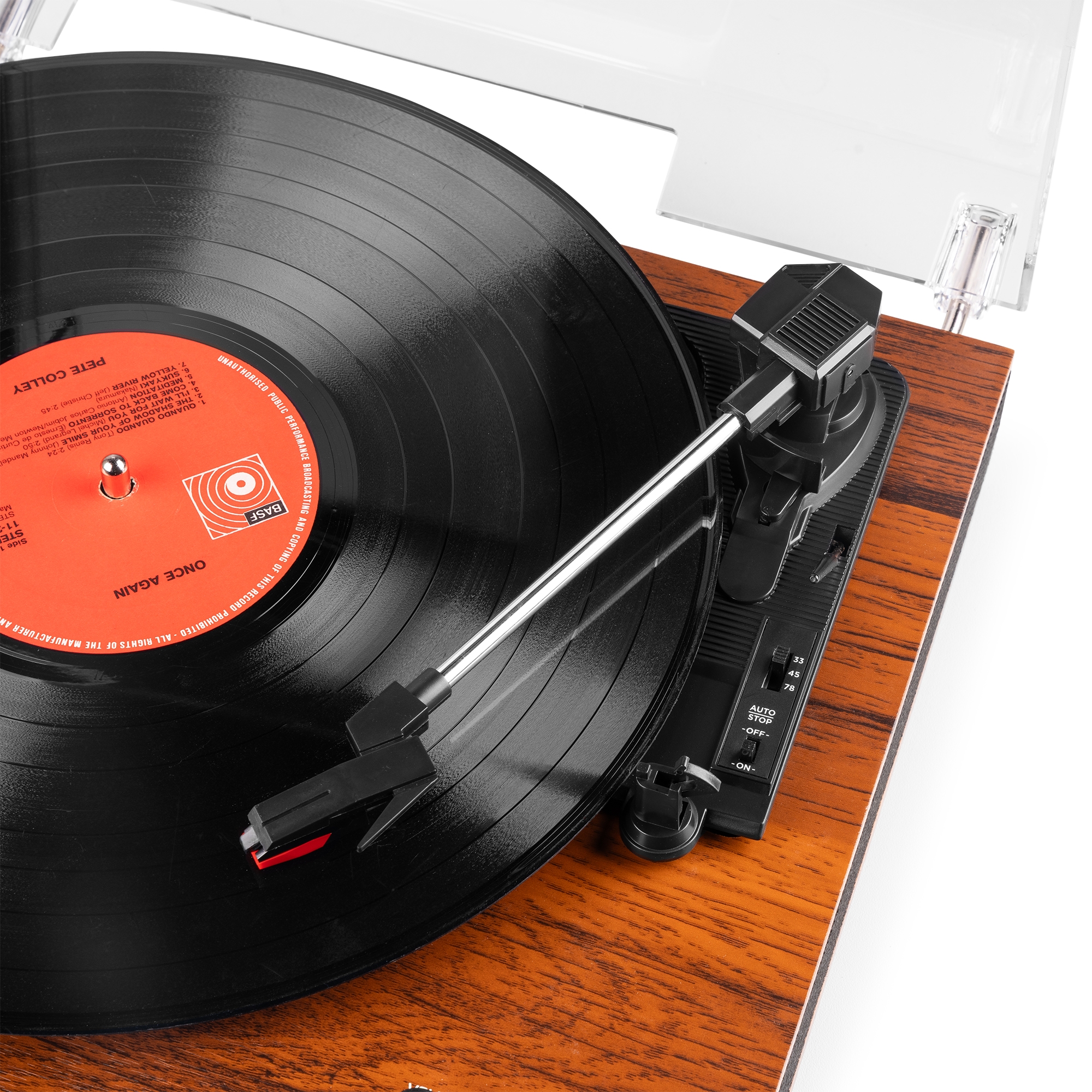 Audizio Tupelo Record Player Set Bluetooth with 2 Speakers (Wood) - Image 13