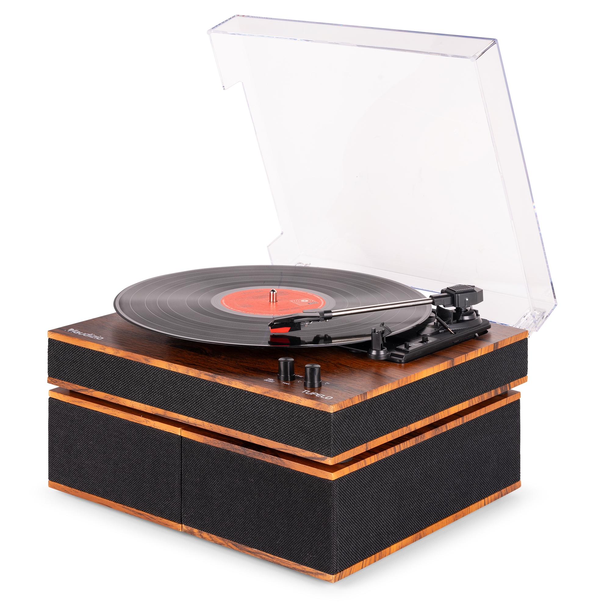 Audizio Tupelo Record Player Set Bluetooth with 2 Speakers (Wood) - Image 9