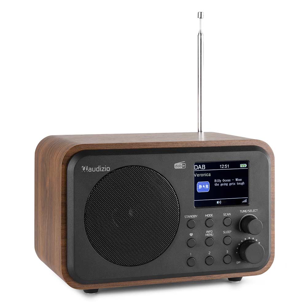 (B-STOCK) Audizio Milan Battery Powered DAB+ Radio – Wood