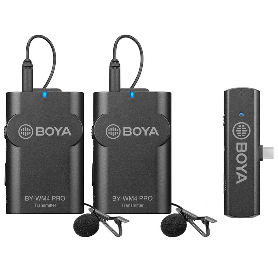 Boya BY-WM4 PRO-K6 TX+RXD Universal Lavalier Wireless Dual Channel Microphone for Android