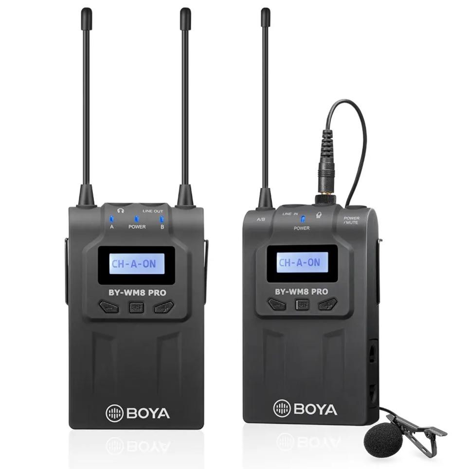 Boya BY-WM8 Pro-K1 UHF Mono/Stereo Dual-Channel Wireless Lavalier Microphone System